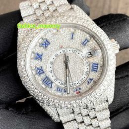Passage à la main personnalisé Pass Diamond Tester VVS Moisanite Diamond Iced Out Luxury Mechanical Watch