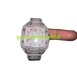 Vvs à la main personnalisés Moisanite Classic Luxury Mens Gold With Diamond Watch imperméable avec une forme ronde meilleure montre personnalisée