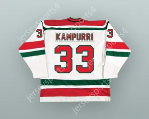Hannu Kamppuri personnalisé 33 Jersey de hockey blanc du New Jersey cousé S-M-L-XL-XXL-3XL-4XL-5XL-6XL