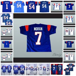 Aangepaste HARMON TEDESCO-jersey THAD CASTLE ALEX MORAN BLUE MOUNTAIN STATE GOATS VOETBALJERSEY NEW STITCH SEWN Movie Jerseys Geborduurde gestikte voetbalshirts