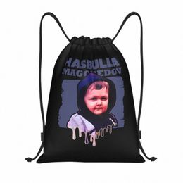 Sacs à cordon personnalisés Hasbulla Magomedov Fight pour boutique Sacs à dos de yoga Femmes Hommes Mini Khabib Sports Gym Sackpack L3cg #