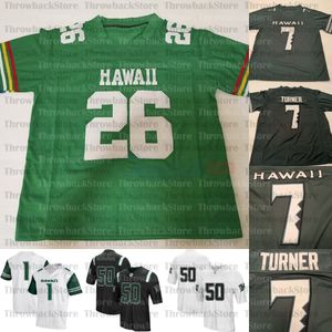 Custom Hawaii College Football Jerseys 13 Cole McDonald 26 Miles Reed 6 Cedric Byrd II