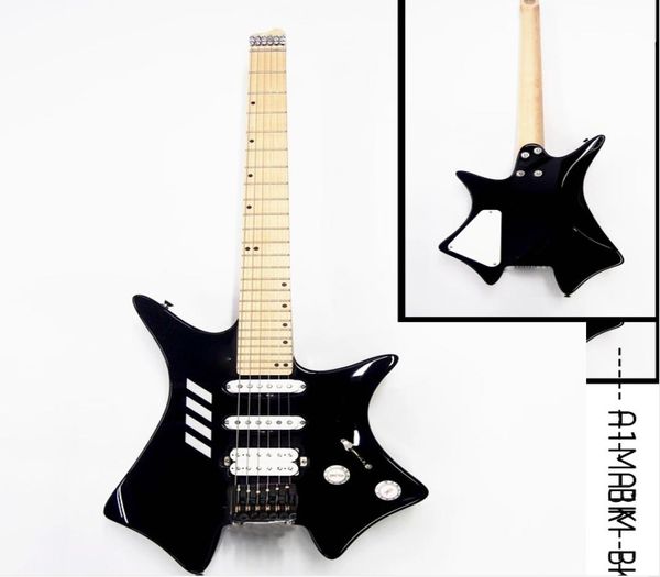 Guitarra eléctrica sin cabeza personalizada, Color blanco y negro, hardware de guitarra importado, guitarra china sin cabeza2163369