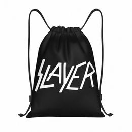 Aangepaste heavy metal slayers print tastassen voor training yoga rugzakken mannen dames rock muziek sport gym sackpack h2uv#