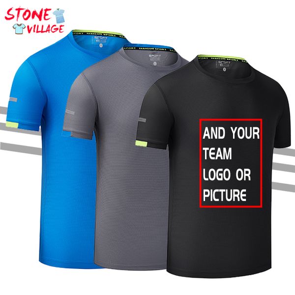 Personnalisé Haute Qualité 100 Polyester Hommes T-shirt Imprimer Séchage Rapide Fitness Shirt Formation Exercice Vêtements Gym Sports Chemises Tops 220722