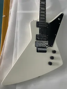 Guitarra eléctrica beige de alta calidad personalizada con diapasón de ébano Floyd Rose Shaker