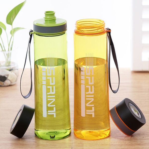 Personnalisé de haute qualité sans BPA étanche incassable Portable bouteille d'eau en plastique grande capacité Sport clair givré bouteille d'eau