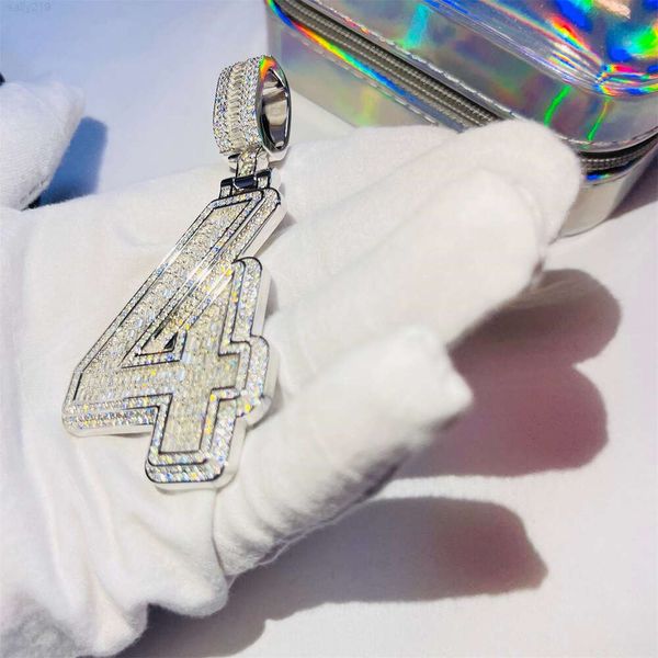 Personnalisé de haute qualité glacé Hip Hop modèle liquidation 925 bijoux en argent nom lettre pendentif 10K 14K or