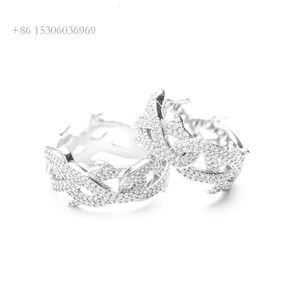 Aangepaste hoge kwaliteit Sterling Sier GRA Moissanite Diamond Europese en Amerikaanse stijl fijne sieraden Hip Hop Ring
