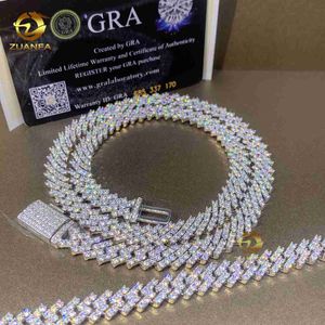 Aangepaste hiphop 8 mm 100% 925 Sterling Silver Moissanite Cuban Link Pass Diamond Tester ketting sieraden
