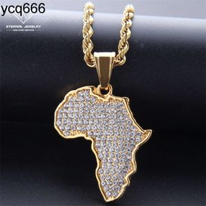 Aangepaste Hip Hop Afrika kaart Iced out S925 zilver 10k 14k 18k goud geel wit Moissanite diamanten hanger ketting sieraden