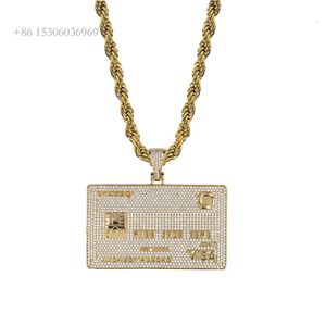 Aangepaste Hip Hop bankkaart Hand Workcarfted Vvs Moissanite diamanten sieraden Iced Out hanger