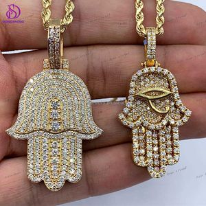 Aangepaste hiphop mode -sieraden 14k 18k gouden plating hanger 925 Sterling Silver Iced Out VVS Moissanite Diamond Pendant