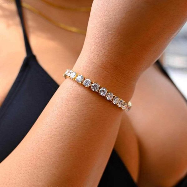 Bijoux Hip Hop personnalisés 14k Gold 3m 4m Moissanite Diamond Iced Out Bracelet de tennis