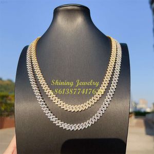 Aangepaste Hip Hop Sieraden 8mm 925 Sterling Zilver Prong Setting Vvs Lab Moissanite Diamond Iced Out Cubaanse Link Chain ketting