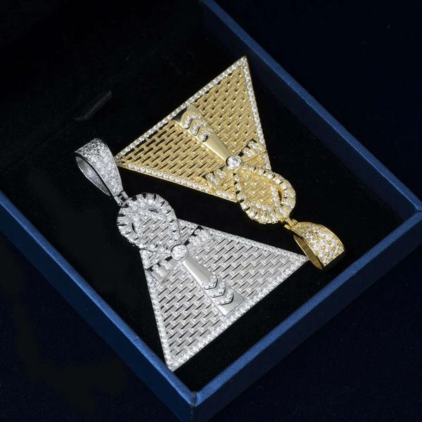 Bijoux Hip Hop personnalisés pyramide Ankh, collier de Tennis en argent Sterling 925, pendentif glacé Vvs Moissanite