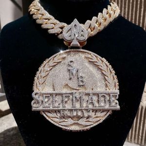 Aangepaste hiphop sieraden heren Iced Out Sterling Sier persoonlijke VVS Moissanite diamanten hanger