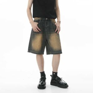 Streetwear Hip Hop personnalisé Balt de jean vintage Bordeux de haute qualité Denim pour hommes lavés de haute qualité