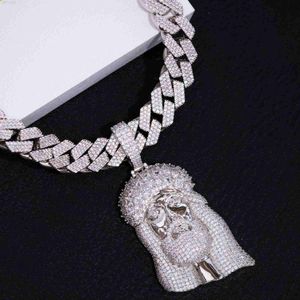 Aangepaste Hiphop Bling Cross Necklace 925 Sterling Silver Gold Plated VVS Moissanite Jesus Pendant
