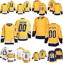 Hockey personnalisé 10 Colton Sissons Jersey Reverse Retro 75 Juuso Parssinen 74 Juuse Saros 13 Yakov Trenin 59 Roman Josi 82 Novak 9 Filip Forsberg 8 Cody Glass Kids Lady Man