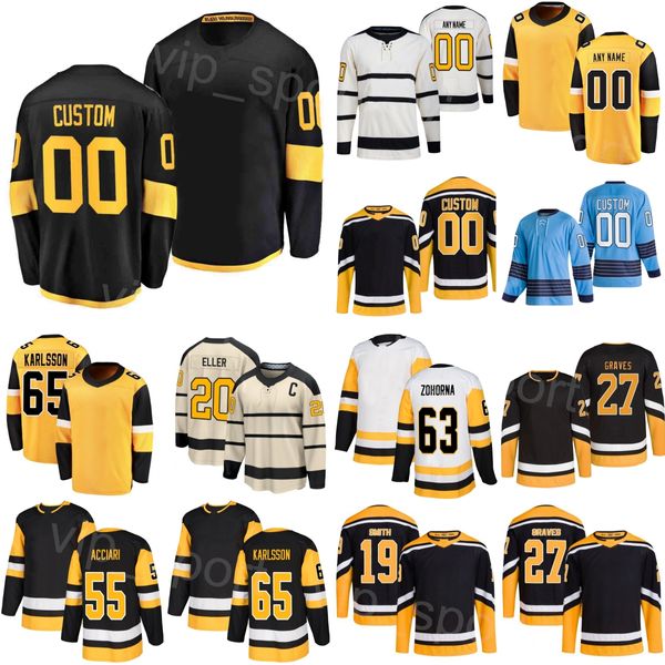 Hockey personnalisé 19 Jerseys de Reilly Smith 20 Lars Eller 63 Radim Zohorna 27 Ryan Graves 55 Noel Accari 65 Erik Karlsson 67 Rickard Rakell Reverse rétro jeunesse Femmes hommes