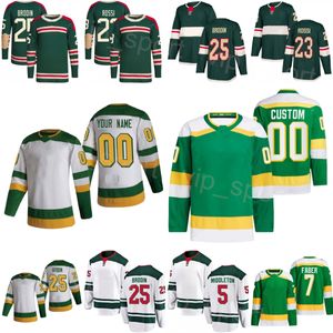 Custom Hockey 21 Brandon Duhaime Jerseys 23 Marco Rossi 20 Pat Maroon 25 Jonas Brodin 5 Jake Middleton 7 Brock Faber 6 Dakota Mermis 36 Matten Zuccarello Jeugd Vrouwen mannen