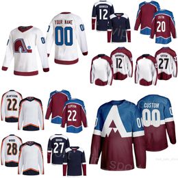 Custom Hockey 22 Fredrik Olofsson Jersey 20 Ross Colton 12 Ryan Johansen 90 Tomas Tatar 28 Miles Wood 27 Jonathan Drouin 3 Jack Johnson 8 Cale Makar Jeugd Dames Heren