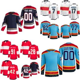 Hockey personalizzato 28 Maglie Josh Mahura 17 Evan Rodrigues 91 Oliver Ekman-Larsson 77 Niko Mikkola 82 Kevin Stenlund 7 Dmitry Kulikov 42 Gustav Forsling Gioventù Donna Uomo