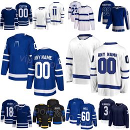 Custom Hockey 75 Ryan Reaves Jerseys 11 Max Domi 60 Joseph Woll 23 Matthew Breies 89 Nicholas Robertson 3 John Klingberg 18 Noah Gregor 91 John Tavares Jeugd Vrouwen mannen