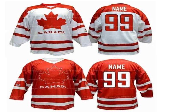 Jersey de hockey personalizado 5XL 6XL Equipo Canadá Jerseys cosidas Blanco Rojo Tamaño XXS6XL Cualquier nombre Número7660223