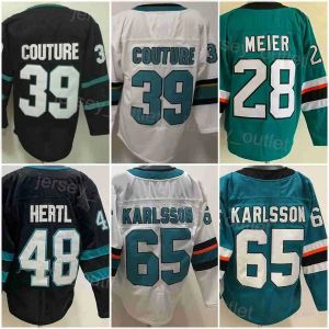 Custom Hockey Jersey Men Femmes Young San Jose''sharks''men Blank Hockey 65 Erik Karlsson Jersey 28 Timo Meier 39 Logan Couture 48 Tomas Hertl Reverse Retro Team Black