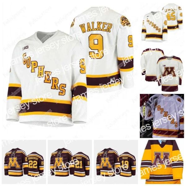 Jerseys de hockey personalizados 2021 B1G Minnesota Golden Gophers Sammy Walker College NCAA Jersey Jack Lafontaine Bryce Brodzinski Mason Never