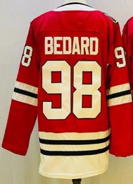 AANGEPASTE hockeytruien Conner Bedard #98 rood witte kleur gestikt heren jeugd dames #88 jersey