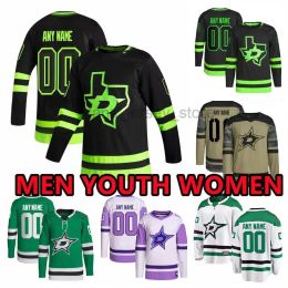 Aangepaste hockeyshirts Dallas''Stars''Mens 91 Tyler Seguin 14 Jamie Benn 20 Ryan Suter 16 Joe Pavelski 63 Evgenii Dadonov 10 Dellandrea 18 Do