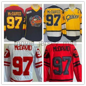 Aangepaste hockey jerseys McDavid 97 Jersey CHL National Styles Yellow Black Red White Color Grootte M-XXXL gestikte mannen