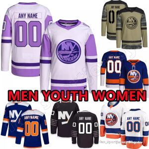 Maillots de hockey personnalisés Islanders de New York pour hommes 13 Mathew Barzal 15 Cal Clutterbuck 27 Anders Lee 44 Jean-Gabriel Pageau 25 Sebastian Aho 12 Josh Bailey Mathew Cizikas