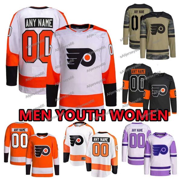 Maillots de hockey personnalisés Philadelphia''flyers''mens 21 Scott Laughton 48 Brendan Lemieux 55 Rasmus Ristolainen 32 Sandstrom 6 Sanheim Seeler Tippett York Ice Jersey