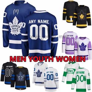 Aangepaste heren dames jeugd hockeyshirts Toronto''Maple''Leafs''Mens 55 Mark Giordano 56 Gustafsson 3 Justin19 Calle Jarnkrok 64 Kampf Kerfoot Lafferty Liljegr