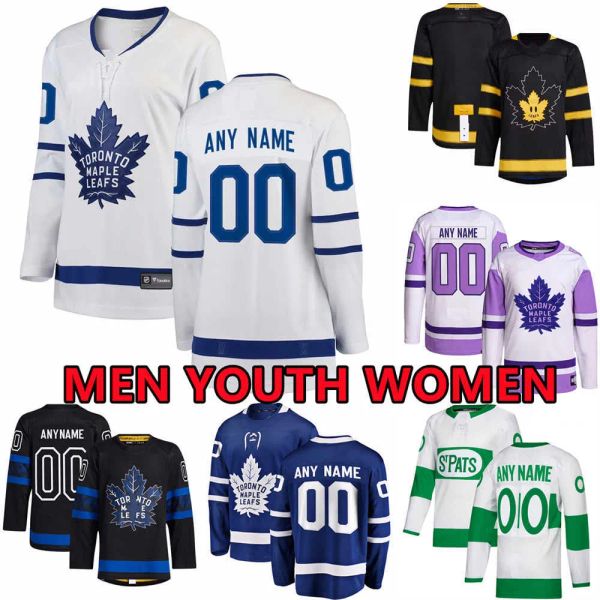Jerseys de hockey personnalisés Toronto'''Maple''leafs''Mens 98 Mete 30 Matt Murray 8 Muzzin 88 William Nylander 89 Robertson Ilya Samsonov Schenn Timmins