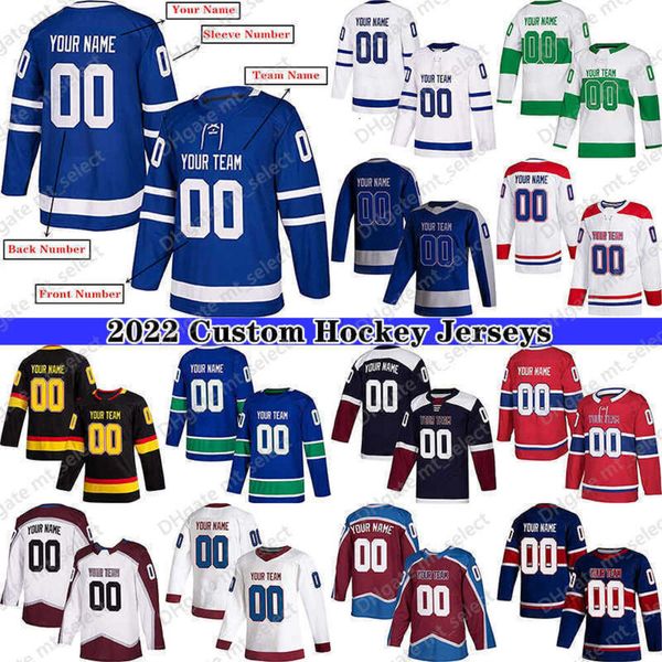 Maillot de hockey personnalisé « nHl » pour hommes, femmes, jeunes, numéros de nom brodés authentiques - Concevez vos propres maillots de hockey « nHl »