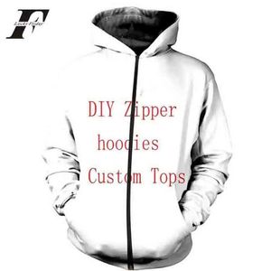 Aangepaste Hoodie 3D Print Diy Custom Design Kpop Herenkleding Hip Hop Sweatshirt Hoodies Casual Rits Capuchon 231229