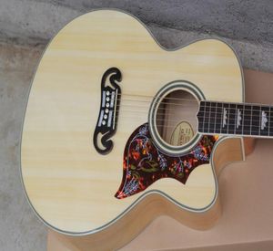 Custom Humming Bird G200 Guitare électrique acoustique naturelle Spurce Top Maple Back Side Single Cutaway 101 301 Fishman Presys Pic8288129