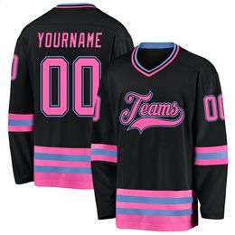 Jersey de softbol de hockey sobre hielo personalizado Imprima su nombre Número Equipo Deportes Competición Ropa de entrenamiento para hombres Mujeres Camisa de calle 240122