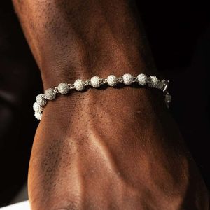 Custom Iced out 4mm 925 Silver Mens vrouwen met Moissanite Diamond Ball kralen armband