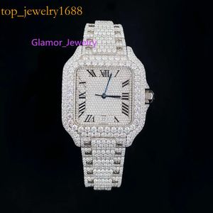 Iced out personnalisé VVS 1 / VS1 GRA Répondre certifié Répondre Moisanite Diamond Buss Down Hiphop Jewelry Watch Pass Testervv