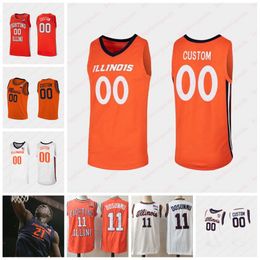 Maillot de basket-ball de combat personnalisé de l'Illinois Matthew Mayer Coleman Hawkins Maillot de basket-ball de l'Illinois Terrence Shannon Jr. Sencire Harris Connor Serven Jersey