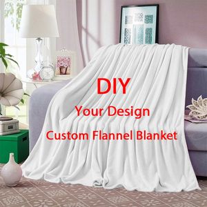 Aangepaste afbeelding of woorden Deken Gepersonaliseerd Picture Warm Throw -dekens voor Sofa Gift Aangepast DIY Print On Demand Drop 240417