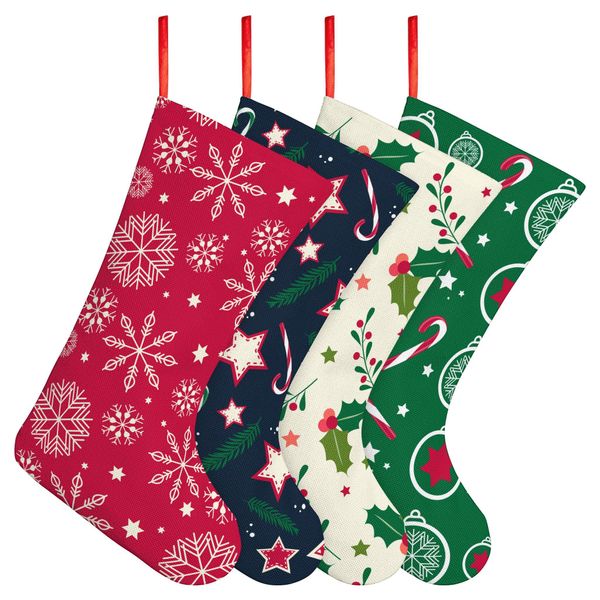 Chaussettes de Noël en lin décor imitation personnalisées à la mode et généreuses personnalisées