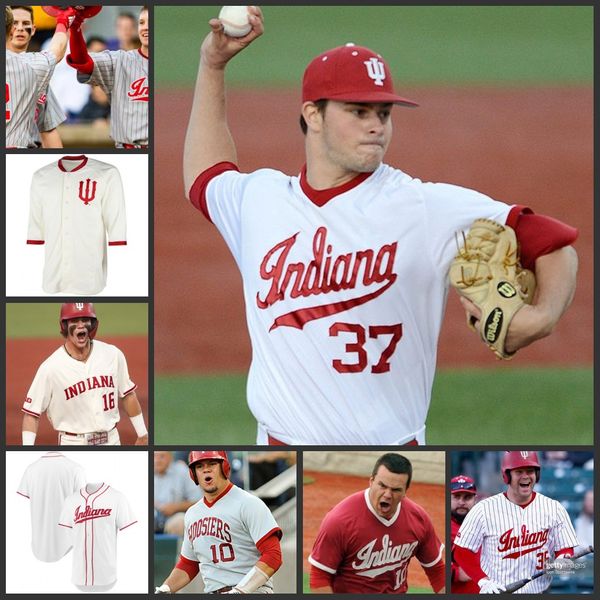 Personalizado Indiana Hoosiers Jersey de béisbol cosido 16 Bobby Whalen Josh Pyne Tyler Doanes Brock Tibbitts Matthew Ellis Carter Mathison Jack Perkins Jersey más nuevo