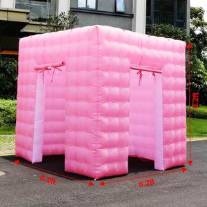 Cabina de fotos inflable personalizada para fiesta de boda, cubo inflable, casa inflable con luz LED multicolor, envío gratis